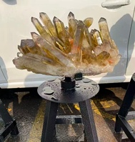 Oferta Especial: Clúster de Citrino Ahumado Natural, Clúster de Cuarzo Transparente Grande de Roca Blanca, Clúster de Piedras de Cristal para la Venta