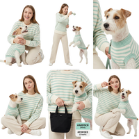 Maßgefertigtes Luxus-Eltern-Haustier-Set Gestreifter Strickpullover aus Weicher Baumwolle für Hunde & Katzen Halloween Frühling Großhandel