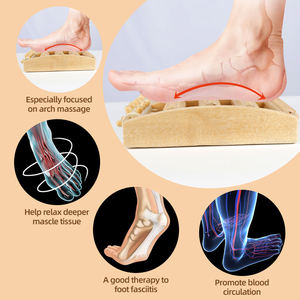 Rodillo de pie de madera natural para masaje de acupuntura, alivio de fascitis plantar, masajeador de pies de madera de 5 filas para el cuidado de la salud - Product Image 4