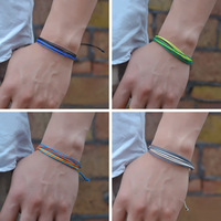 Bracelet d'amitié tissé à la main, plage, surf, étanche, ligne de cire, couleurs mélangées, Bracelet porte-bonheur pour Couple