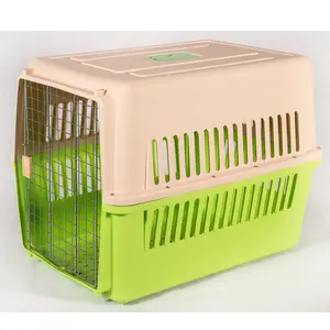 Solid Flight Cage Plastic Pet Carrier Plastic Transparent Pet Carrier With Wheels Button Chicopet Pet Cage