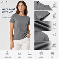 JENI Smart Casual 150gsm Heren Crew Neck Shirt Zacht Aanvoelend Ademend Snel Droogend Top voor Werk Reizen Weekend