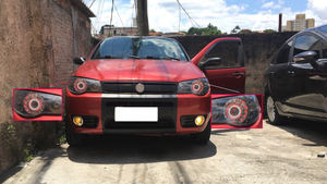 30W LED Angel Eyes Mini proyector faro lente para coches y motos haz alto/bajo Demon Eyes DRL lámpara 12V Retrofit - Product Image 6