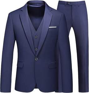 Herren Slim Fit Anzüge 3 Stück One Button Solid Suit Blazer für Business Hochzeit Formale <span class=keywords><strong>Prom</strong></span> Smoking Blazer Weste & Hose Set - Product Image 6
