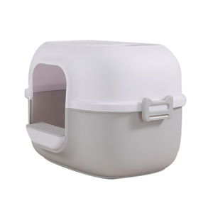 Bac à litière extra large pour chat, vert et gris, entièrement fermé, chargement par le haut, pour chats d'intérieur - Product Image 4