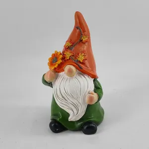 Estatua de Gnomo de la Cosecha, Adorno de Resina de <span class=keywords><strong>Enano</strong></span> de Dibujos Animados, Escultura de Hada de Jardín para el Festival de la Cosecha, Adornos Decorativos - Product Image 5