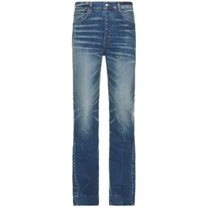 2023 alta qualità nuova vendita calda High Street Casual pantaloni neri larghi firmati Jeans impilati di alta qualità da uomo