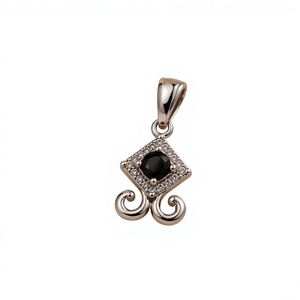 Luxury 925 Sterling Silver <b>Black</b> Onyx Pendant Necklace <b>Ornamental</b> Gemstone Jewelry Elegant Statement Piece for Engagement Party - Product Image 6