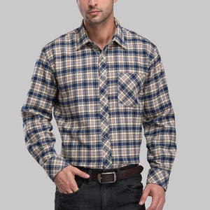 Mejor venta <span class=keywords><strong>barato</strong></span> patrón Fancy <span class=keywords><strong>Plaid</strong></span> camisas de algodón para hombres venta al por mayor de camisa de manga larga - Product Image 3