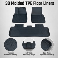 Tapis de sol en caoutchouc 5D Premium à rebord surélevé, lot de 4 pièces pour Tesla Model Y Juniper, toutes saisons, ajustement personnalisé, ensemble complet, vente en gros