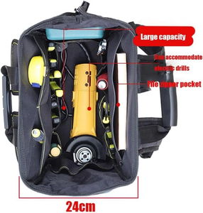 Manufacturer Large Capacity Multi-Functional Double Shoulder Tool Backpack Canvas Electrician <b>Bag</b> Special Purpose Case - Product Image 2