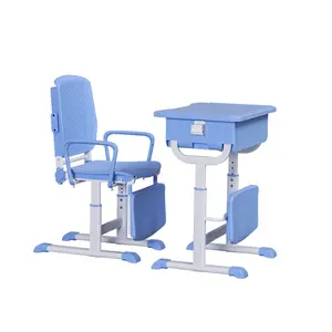 2025 Hot Sale School Furniture Student Single Plastic Desktop Metal Desk And Lunch Chairs
