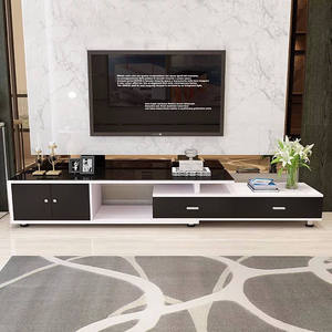 <span class=keywords><strong>Table</strong></span> <span class=keywords><strong>basse</strong></span> moderne minimaliste avec plateau en verre trempé noir et tiroir de rangement pour le salon - Product Image 4