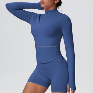 Women's Plus Size Skinny Fit Zip-Up Spandex/Cotton Yoga Jacket-Quick Dry Breathable Workout Top for Gym & Outdoor Fitness - Product Image 4