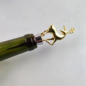 Golden Deer Wine Stopper Zinc Alloy Sealed Bottle Plug With Colorful Ring For Wine Preservation - Product Image 2