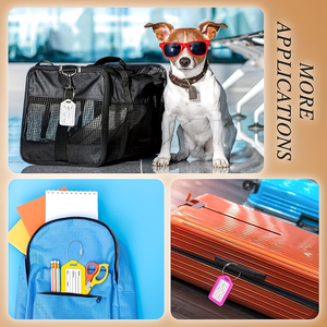 Étiquette <span class=keywords><strong>de</strong></span> bagage avec anneau en acier inoxydable pour valises, étiquette <span class=keywords><strong>de</strong></span> sac <span class=keywords><strong>de</strong></span> voyage, étiquette nominative et d'adresse pour <span class=keywords><strong>bagages</strong></span>, porte-clés, numéro d'hôtel - Product Image 6
