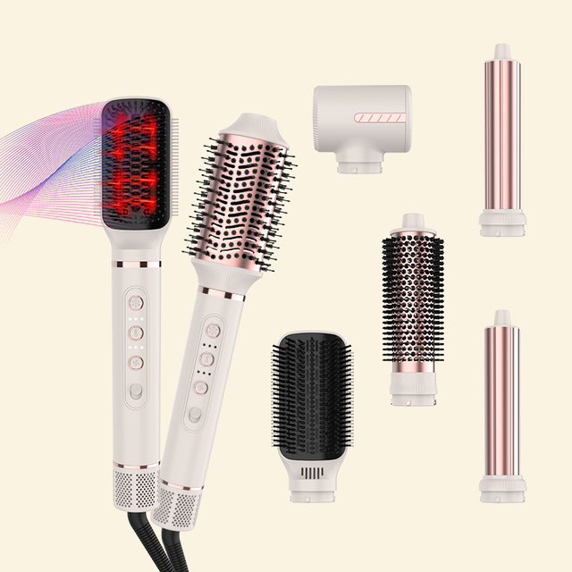 Hair Styler High-Speed Infrared Hot Air Hair Dryer Styler with Blower and Brushes for Home or Salon 7 in 1 Multi Hair Styler