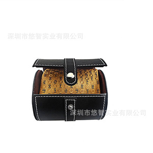 Boîte à cravates, articles ménagers, boîte d'emballage cadeau en cuir PU, boîte de rangement cylindrique multifonctionnelle - Product Image 2