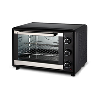 Oven Konveksi Listrik 48L 1800W dengan Fungsi Panggang dan Panggang Roti, Kontrol Tombol Timer 1-60 menit, Loyang Panggang untuk Restoran dan Rumah Tangga