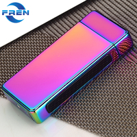 Vente en gros USB Rechargeable Métal Alliage de Zinc Briquet Logo Personnalisé Imprimé Unique Classique Coupe-Vent Électronique Plasma Cigarettes