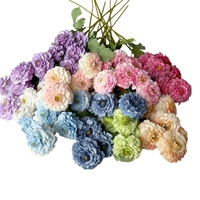 Composition florale artificielle en soie, 6 têtes de pivoine et carpe Koi, pour toile de fond de mariage, centre de table, bouquet et décoration d'allée