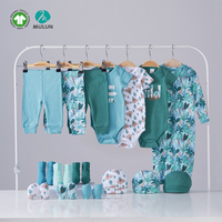 Coffret Cadeau de Vêtements Bébé Unisexe Printemps - 16 Pièces Personnalisables, Grenouillères Respirantes en Coton Bio Tricoté à Motifs Floraux - Grande Vente