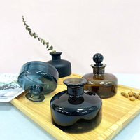 Diffuseur de parfum en verre de luxe en gros, bouteille rétro bleue de haute qualité, diffuseur à bâtonnets Loris 50 ml, diffuseur d'aromathérapie
