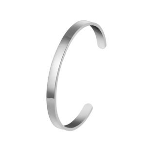 Diskon besar Gelang Bangle sederhana klasik gelang besi tahan karat 6MM Tipe C gelang terbuka untuk pria wanita - Product Image 3