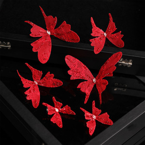 Nuevo Diseño Original 2026, Hecho a Mano, Pinza de Pelo de Mariposa Roja de Alta Gama, Estilo Elegante para Bata de Mañana, Accesorio Nupcial para el Cabello - Product Image 1