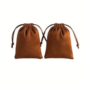 Pochette à bijoux en lin vierge imprimée avec logo personnalisé, recyclable, anti-poussière, avec cordon en velours - Product Image 6