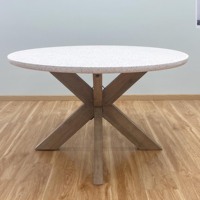 Ensemble de table à manger moderne en fibrociment et bois pour extérieur, hôtel, maison, jardin, décoration OEM