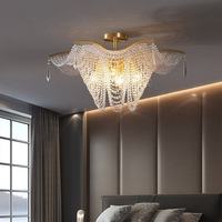 Lustre en cristal de luxe américain, style français, cadre en métal doré, pour salon, salle à manger, villa
