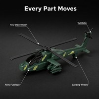 Modèle d'hélicoptère en alliage pour enfants, jouet militaire moulé sous pression avec fonction de recul à inertie, coffret cadeau pour garçons et filles