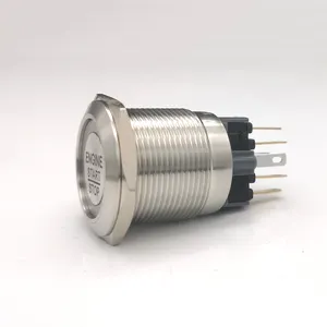 Tùy Chỉnh Laser Khắc Thép Không Gỉ Chiếu Sáng 12V Xanh Led Push Start Stop Button 22Mm - Product Image 6