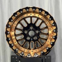 Jantes de drag racing en alliage or et noir 5x120 15x10 17x11 17x10, jantes de drag forgées Beadlock 5x114.3 pour Mustang Supra Corvette