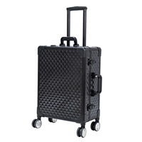 Valise de transport rigide KONCAI pour salon de coiffure, maquillage professionnel, coiffeur, avec miroir LED