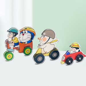 Ornements de bureau DIY personnalisables en plastique mignon - Jouet périphérique d'animation de voiture à bascule incluant scooter et moto - pour enfants - Product Image 4