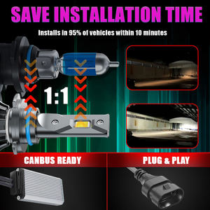 X-7SEVEN 85W T1 <span class=keywords><strong>Plus</strong></span> H7 H11 H4 voiture phares LED ampoule trois couleurs 9005 9006 H1 H4 H7 H11 9012 LED voiture lumières phares ampoules - Product Image 4