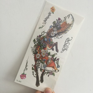 Tatuaje temporal a prueba <span class=keywords><strong>de</strong></span> agua bosque <span class=keywords><strong>Lobo</strong></span> zorro tatuajes pegatina <span class=keywords><strong>para</strong></span> niños hombres mujeres maquillaje arte corporal tatuaje - Product Image 2