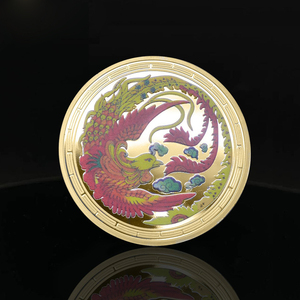 Creature mitiche Phoenix porta fortuna Phoenix modello colorato oro placcato <span class=keywords><strong>argento</strong></span> oro da collezione moneta commemorativa - Product Image 5