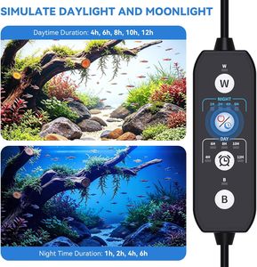 Lumière d'<span class=keywords><strong>aquarium</strong></span> Seaoura SR-616Pro Nano LED 10W pour réservoir de 12 à 18 pouces, 60 LED, spectre complet, minuterie, lumière pour <span class=keywords><strong>aquarium</strong></span> - Product Image 2