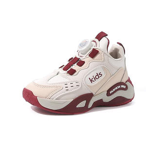 Chaussures de sport pour enfants printemps-automne 2025, nouvelles chaussures de course à bouton rotatif pour filles et garçons, chaussures de papa, cuir artificiel - Product Image 2