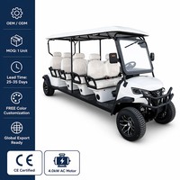 Carrito de Golf Eléctrico de 8 Plazas para Hotel o Resort, Batería de Litio de 72V, Color Personalizable Disponible