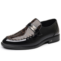 Chaussures habillées d'hiver pour hommes, style business, à plateforme, à lacets, respirantes, tendance, en cuir véritable, antidérapantes