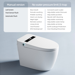 Inodoro inteligente Premium montado en el suelo Tecnología de gama alta Forma de cuenco confiable de bajo mantenimiento con control remoto incluido - Product Image 5
