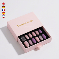Boîte-cadeau de tiroir fait main recyclable à la mode de l'UE boîte d'emballage de conception personnalisée pour ongles à pression cosmétique coulissante