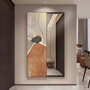 Elegante Puerta Corredera con Espejo y Marco de Aluminio Negro para Armarios, Ahorro de Espacio, Móvil, con Base de Lona y Sistema Avanzado de Empuje y Tracción - Product Image 1