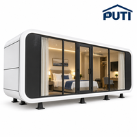 Installation rapide, cabane Apple préfabriquée extensible pour Noël, villa avec cuisine et salle de bain, plan de maison flexible à deux pièces, hôtel