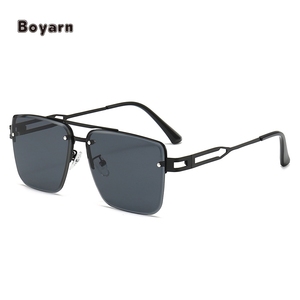 Custom HK-Boyarn HKBY9516 Fashion <b>Sunglasses</b> High Quality UV400 Rimless Metal Frame PC Lenses for <b>Men</b> and Women - Product Image 2