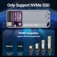 Jeyi Factory M.2 NVMe SSD Enclosure USB3.2 Gen2 10Gbps casing aluminium mendukung 2230/2242/2260/2280 SSD RTL9210 Chip multi-ukuran